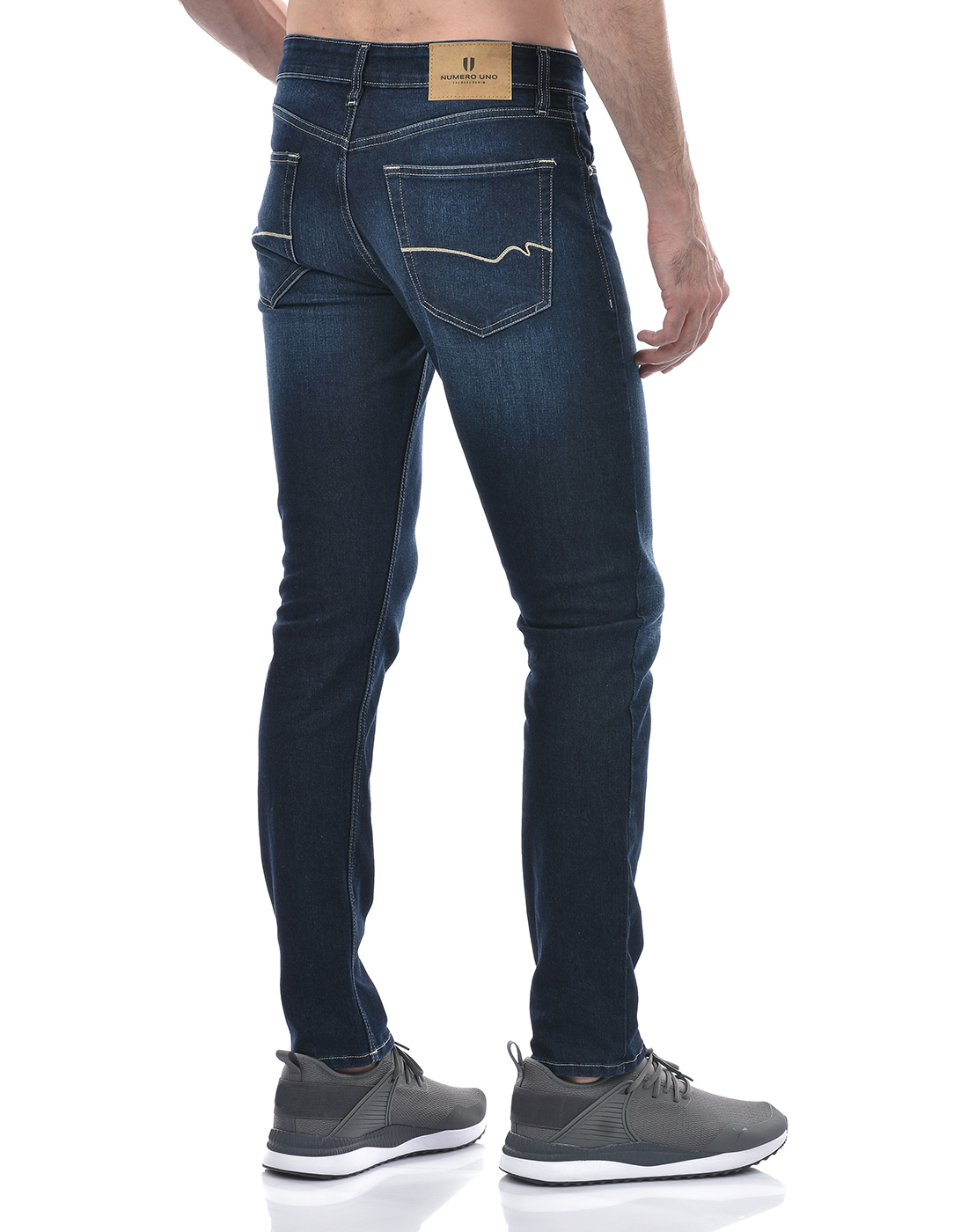 Numero Uno Men Solid Dark Blue Jeans